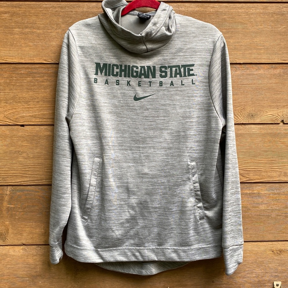 Nike Michigan State Basketball Gray Hoodie Sweatshirt